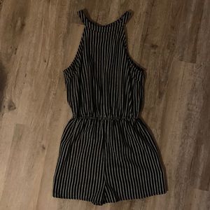 Black and white striped romper